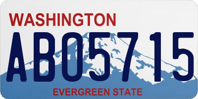WA license plate ABO5715