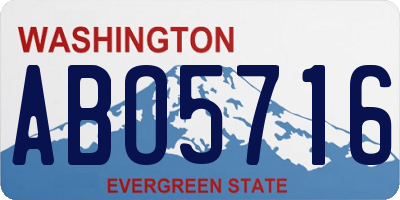 WA license plate ABO5716