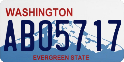 WA license plate ABO5717
