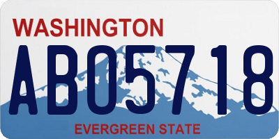 WA license plate ABO5718