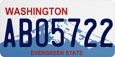 WA license plate ABO5722