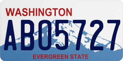 WA license plate ABO5727