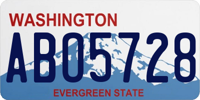 WA license plate ABO5728