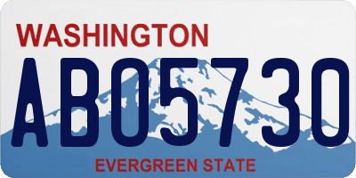 WA license plate ABO5730