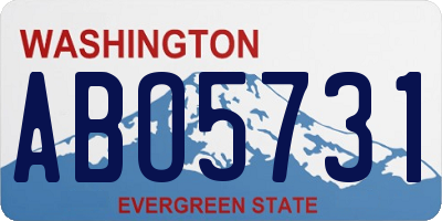 WA license plate ABO5731