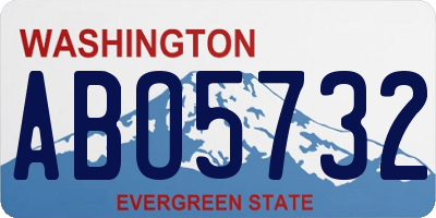 WA license plate ABO5732