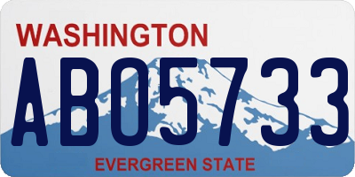 WA license plate ABO5733