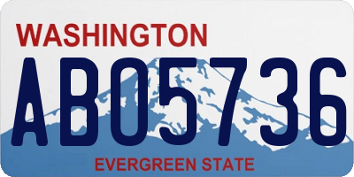 WA license plate ABO5736