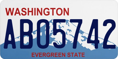 WA license plate ABO5742