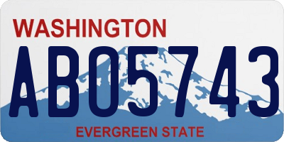 WA license plate ABO5743