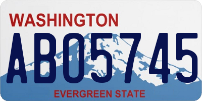 WA license plate ABO5745