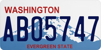 WA license plate ABO5747