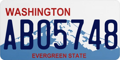 WA license plate ABO5748