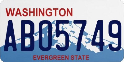 WA license plate ABO5749
