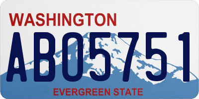WA license plate ABO5751