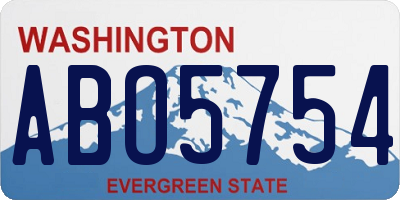 WA license plate ABO5754