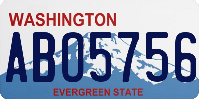 WA license plate ABO5756