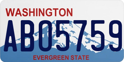 WA license plate ABO5759