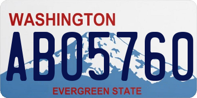 WA license plate ABO5760