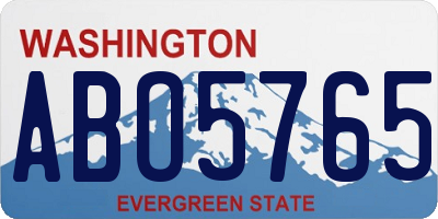 WA license plate ABO5765