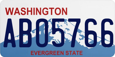 WA license plate ABO5766