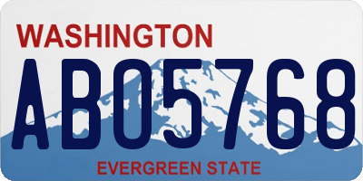 WA license plate ABO5768