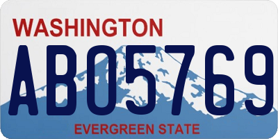 WA license plate ABO5769