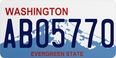 WA license plate ABO5770