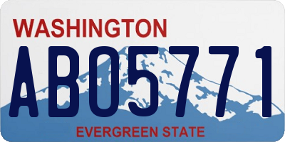 WA license plate ABO5771