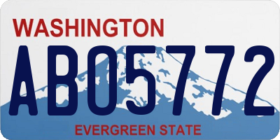 WA license plate ABO5772