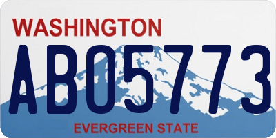 WA license plate ABO5773