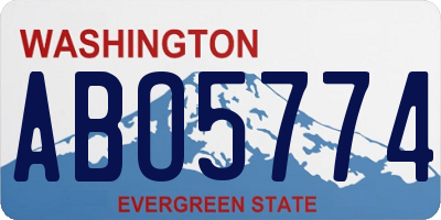WA license plate ABO5774