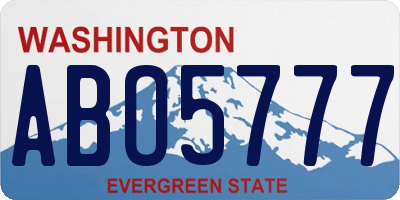 WA license plate ABO5777