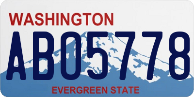 WA license plate ABO5778