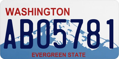 WA license plate ABO5781