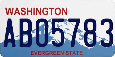 WA license plate ABO5783