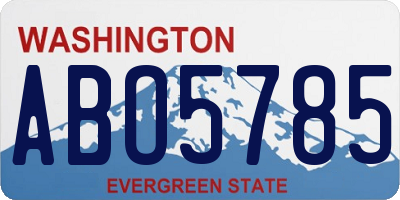 WA license plate ABO5785