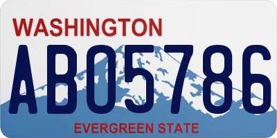 WA license plate ABO5786