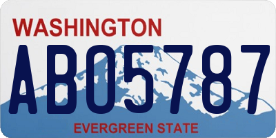 WA license plate ABO5787