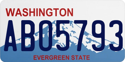 WA license plate ABO5793