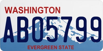 WA license plate ABO5799