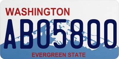 WA license plate ABO5800