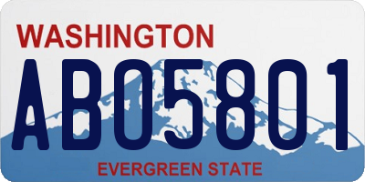 WA license plate ABO5801