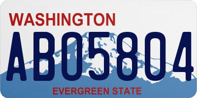 WA license plate ABO5804