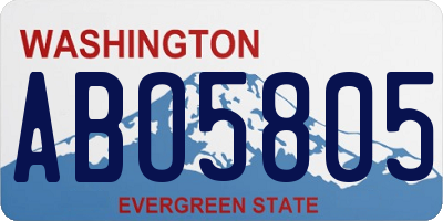 WA license plate ABO5805