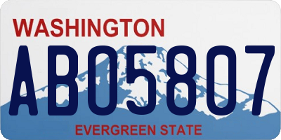 WA license plate ABO5807