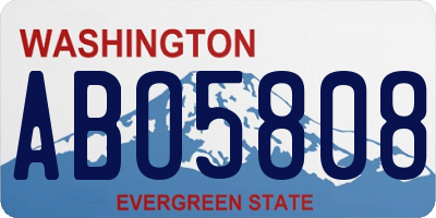 WA license plate ABO5808