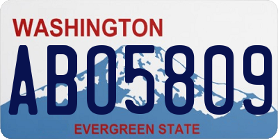 WA license plate ABO5809
