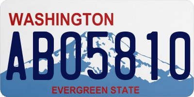 WA license plate ABO5810