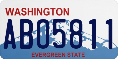 WA license plate ABO5811